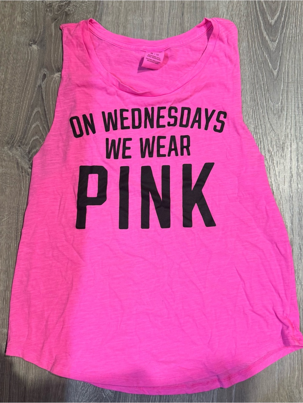 PINK Victoria's Secret Neon Pink Graphic Muscle Tank